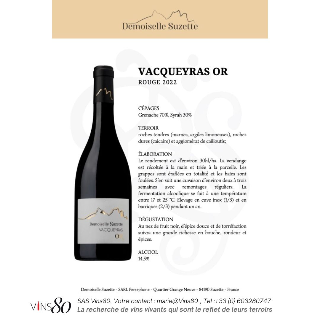 Demoiselle Suzette - VAQUEYRAS OR