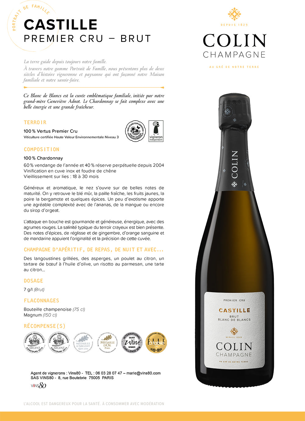 Champagne Colin - Premier Cru Castille blanc de blancs - Magnum