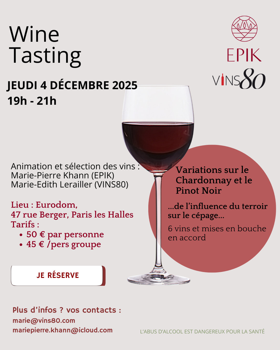 WINE TASTING -Jeudi 4 décembre 2025