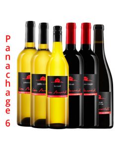 Cave Mandolé, Famille Thétaz, Coffret assortiment 6 bouteilles, Fendant , Petite Arvine, Diolinoir, Humagne blanc et Humagne rouge, Mandolé assemblage